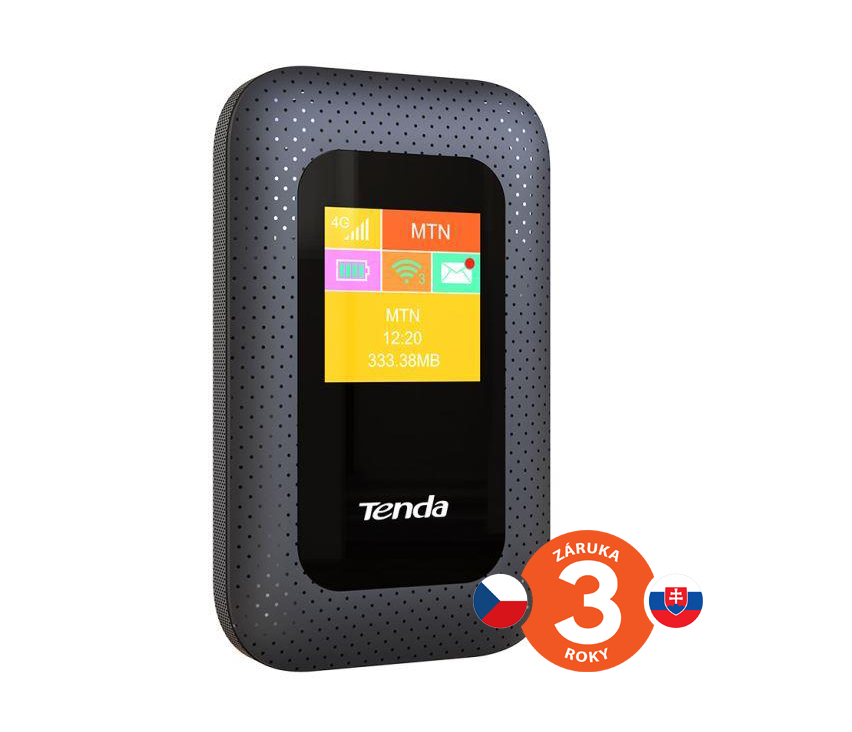 Tenda 4G185 Wi-Fi N300 mobile 4G LTE Hotspot s LCD, baterie 2100 mAh, 1x microSIM,microSD, až 10 hod