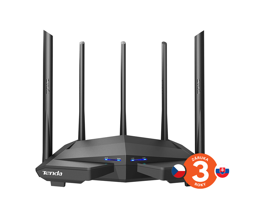 Tenda AC11 WiFi AC Router 1200Mb/s, 1x GWAN, 3x GLAN, VPN server/klient, WISP, Repeater, 5x 6 dBi