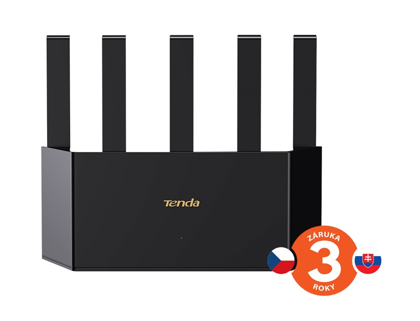 Tenda TX2L Pro AX1500 WiFi 6 Mesh Router, 1x GWAN, 3x GLAN, IPv6, 5x 6dBi anténa, WPA3, CZ App