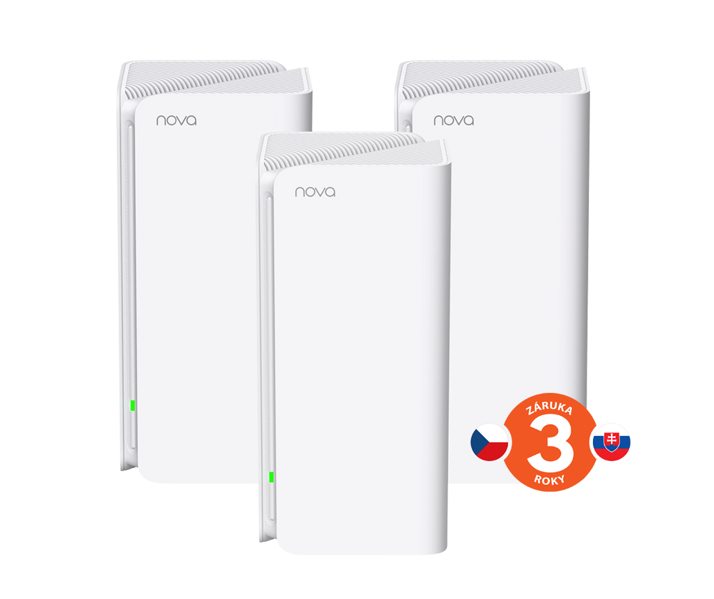 Tenda Nova MX15 Pro (3-pack) WiFi 6 AX5400 Mesh Gigabit system, 9x GLAN/GWAN, WPA3, VPN, CZ app