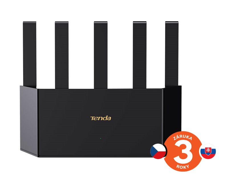 Tenda TX12L Pro AX3000 WiFi 6 Mesh Router, 1x GWAN, 3x GLAN, IPv6, 5x 6dBi, WPA 3, CZ app