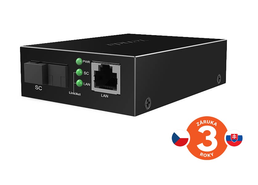 Tenda TFC300A Gigabit Media Converter WDM, SM, Tx 1550nm, Rx 1310nm, 1x SC (UPC), 1x GLAN, 3 km