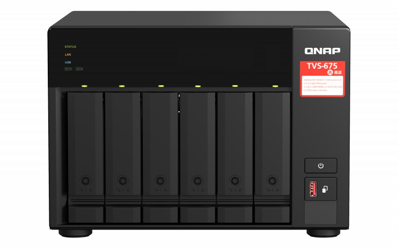 QNAP TVS-675-8G (8core 2,5GHz / 8GB RAM / 6xSATA / 2xM.2 NVMe slot / 2xPCIe / 2x2,5GbE / 1x HDMI 4K)