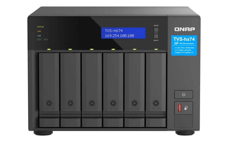 QNAP TVS-h674-i5-32G (6core 4,4GHz, ZFS, 32GB RAM, 6x SATA, 2x M.2 NVMe, 2x PCIe, 2x 2,5GbE, HDMI)