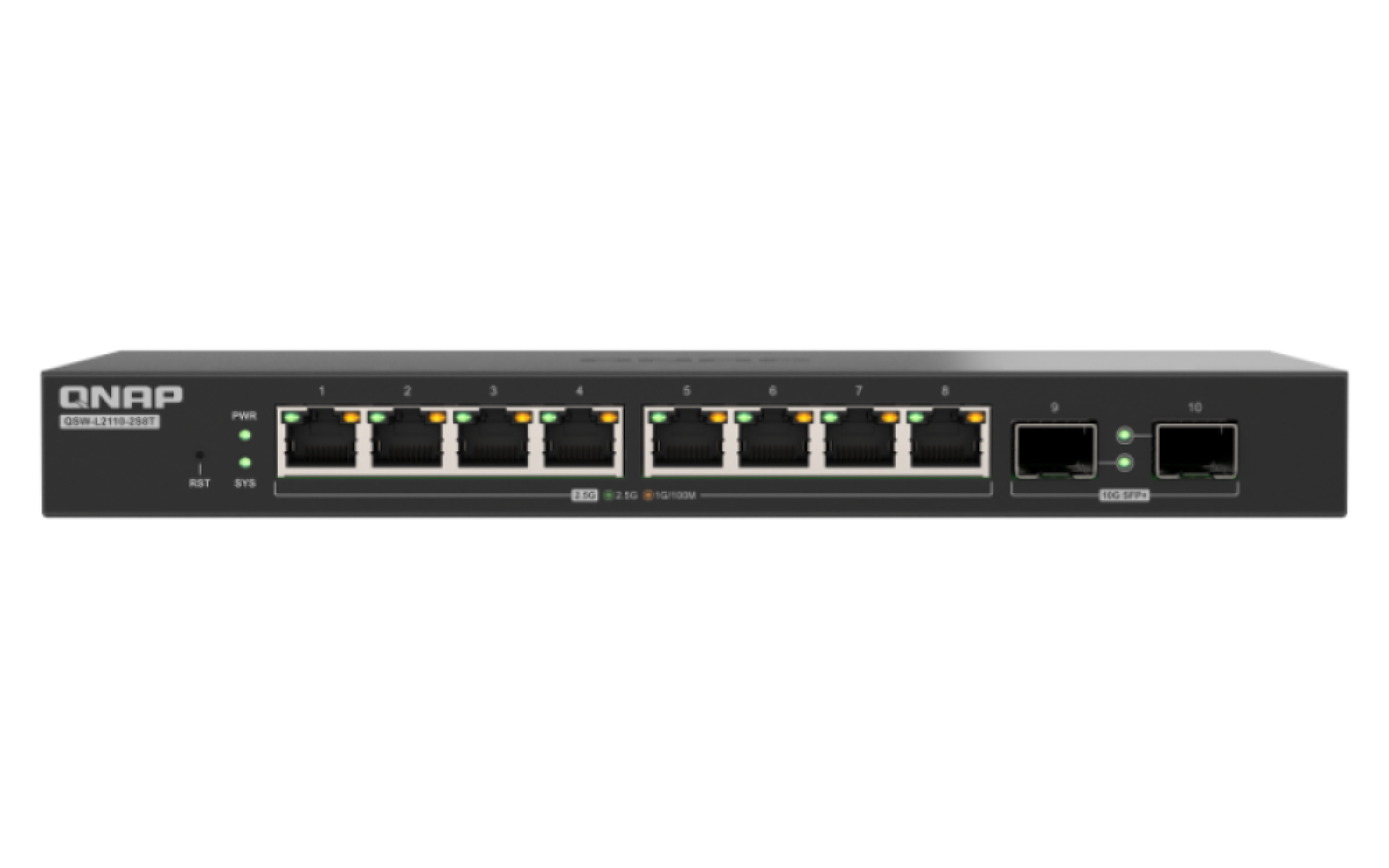 QNAP switch QSW-L2110-2S8T (8x 2,5GbE port, 2x 10Gb SFP+ port, Lite Managed)
