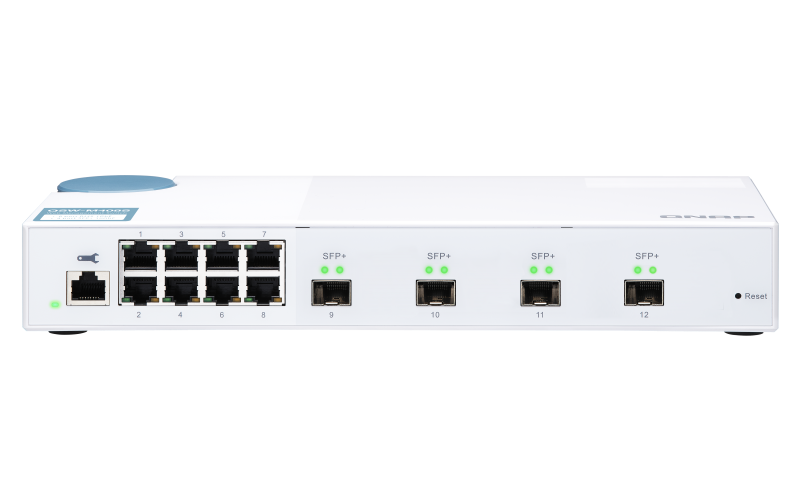 Obrázok QNAP managovatelný switch QSW-M408S (12portů: 8x Gigabit port + 4x 10G SFP+ porty) QSW-M408S