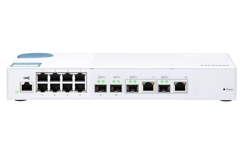 Obrázok QNAP managovatelný switch QSW-M408-2C (12portů: 8x Gigabit port + 4x 10G SFP+ /2x 10GbE kombo porty) QSW-M408-2C