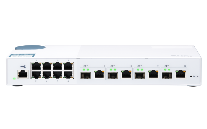 Obrázok QNAP managovatelný switch QSW-M408-4C (12 portů: 8x Gigabit port + 4x 10G SFP+ / 10GbE kombo porty) QSW-M408-4C