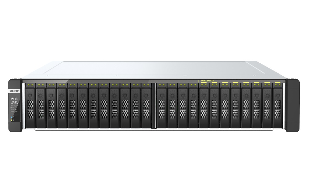 QNAP TDS-h2489FU-4314-1TB (2x Xeon, 1TB ECC RAM, 24x 2,5'' SATA, 2x M.2 NVMe, 4x 2,5GbE, 2x 25GbE)