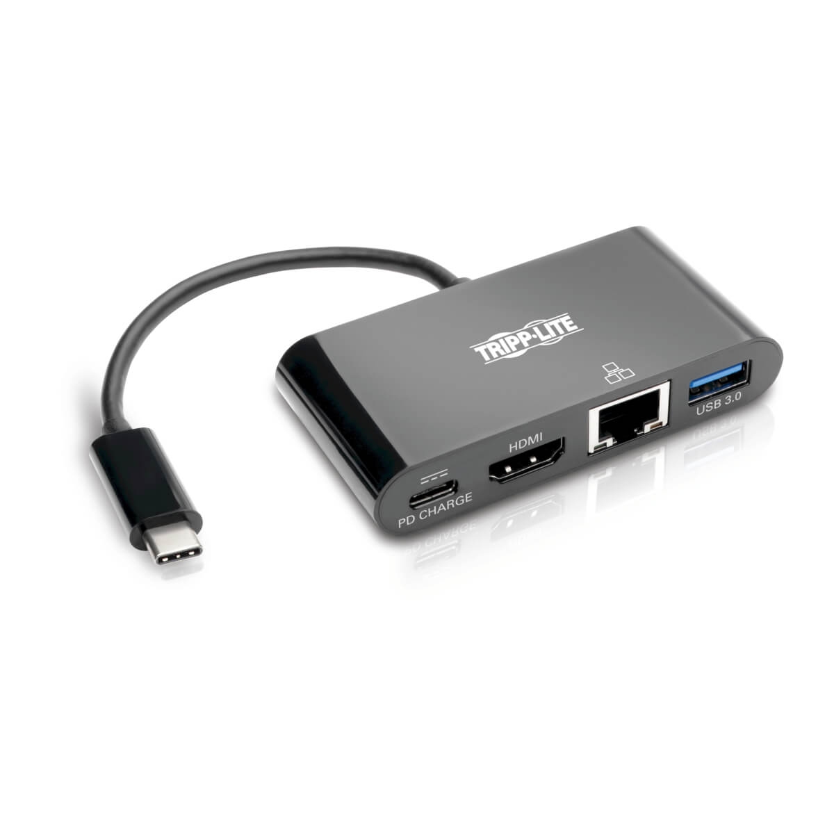 Tripplite Mini dokovací stanice USB-C / HDMI, USB 3.0, GbE, 60W nabíjení, HDCP, černá