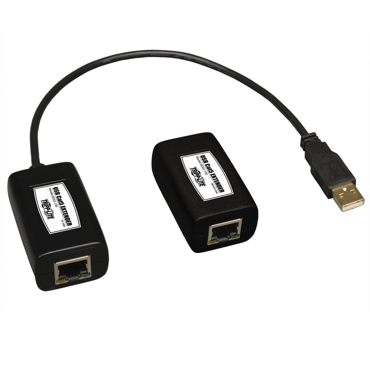 Tripplite Extender (přijímač a vysílač), 1-port USB přes Cat5/Cat6, až 45.72m