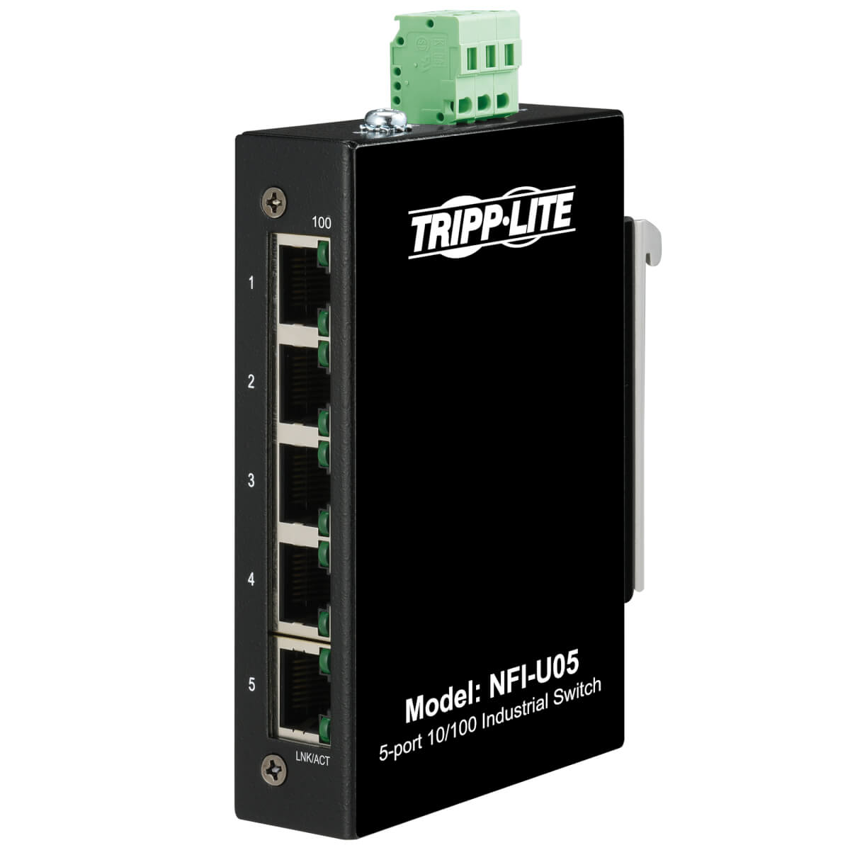 Tripplite Přepínač 5x zdroj Unmanaged Ethernet Switch, 10/100Mb/s, -40°…75°C, montáž DIN / deska