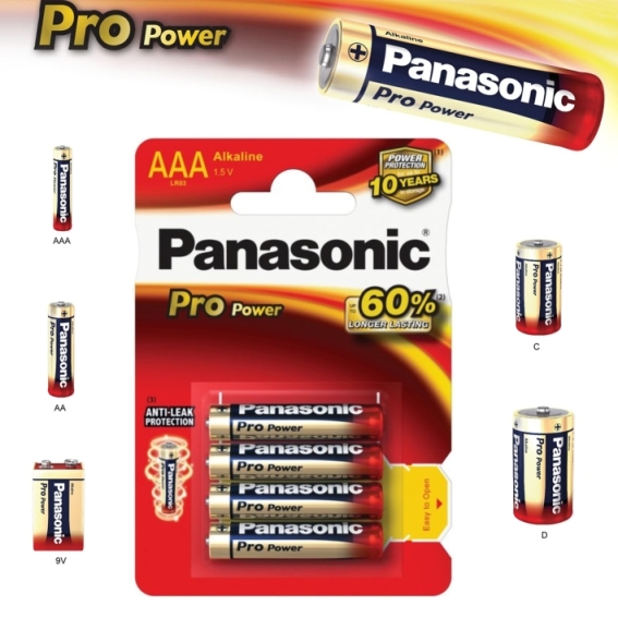 Alkalická baterie AAA Panasonic Pro Power LR03 4ks