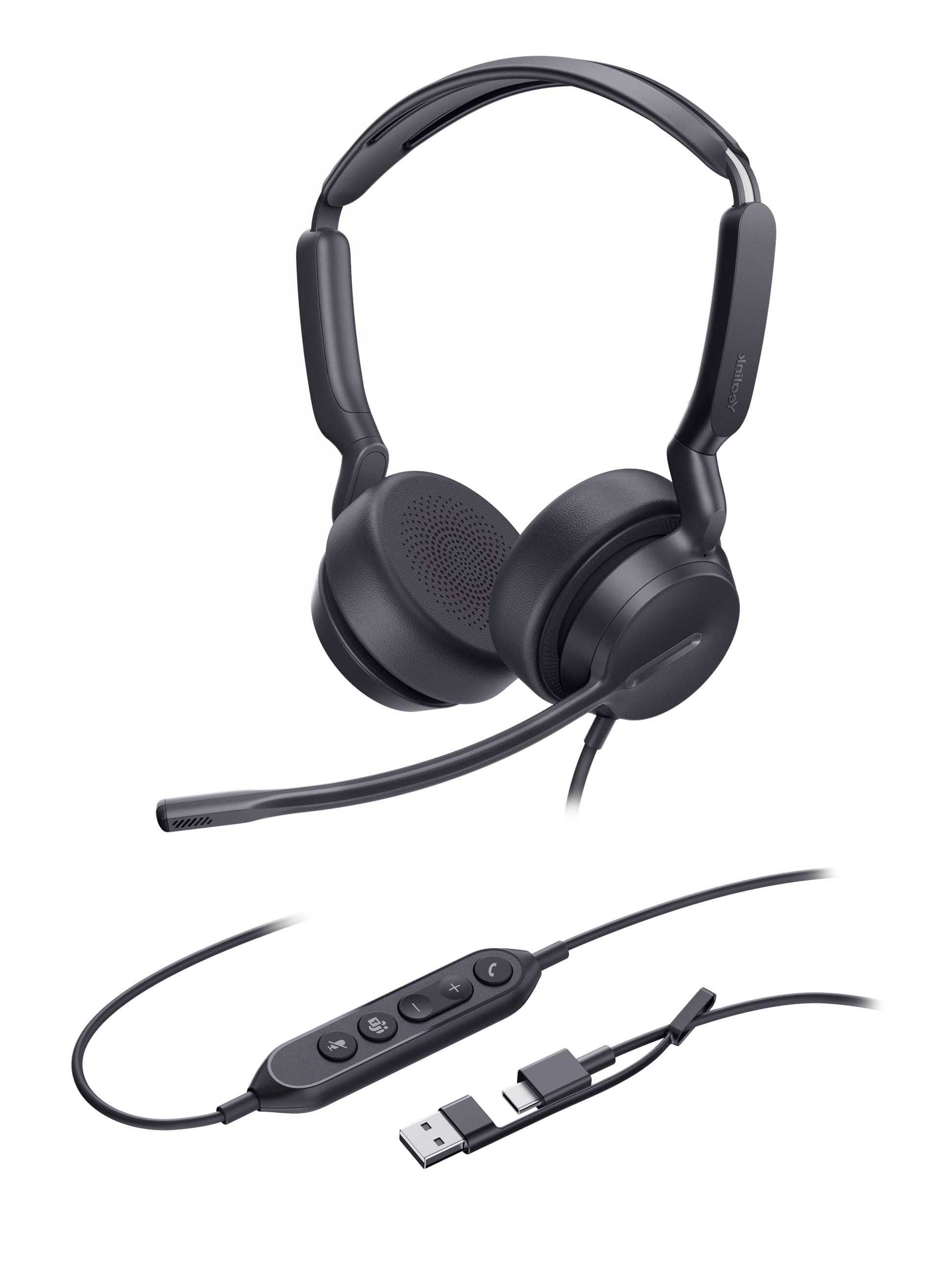 Yealink UH42 Dual UC USB-C/A, drátová náhlavní