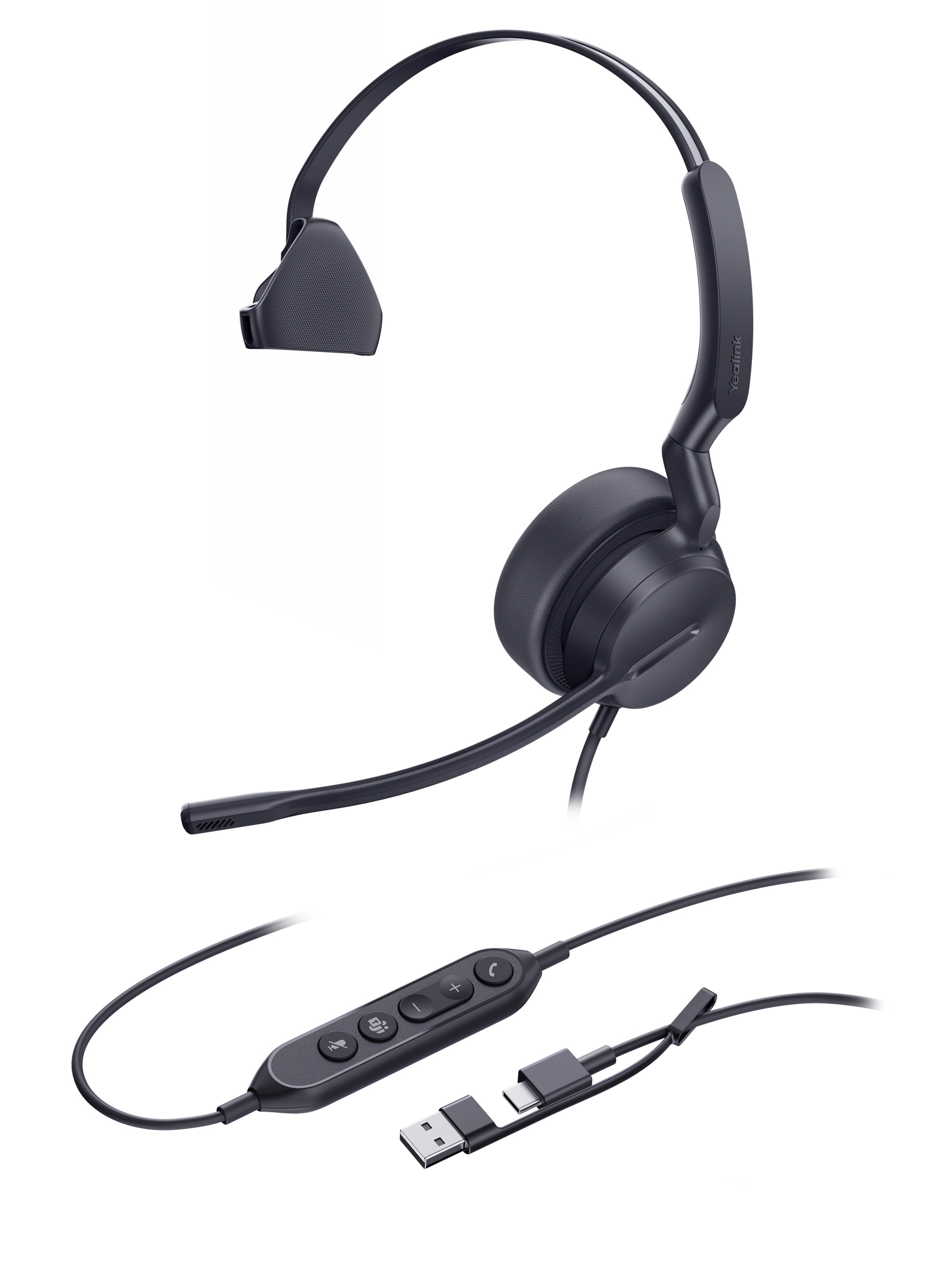 Yealink UH42 Mono Teams USB-C/A, drátová náhlavní