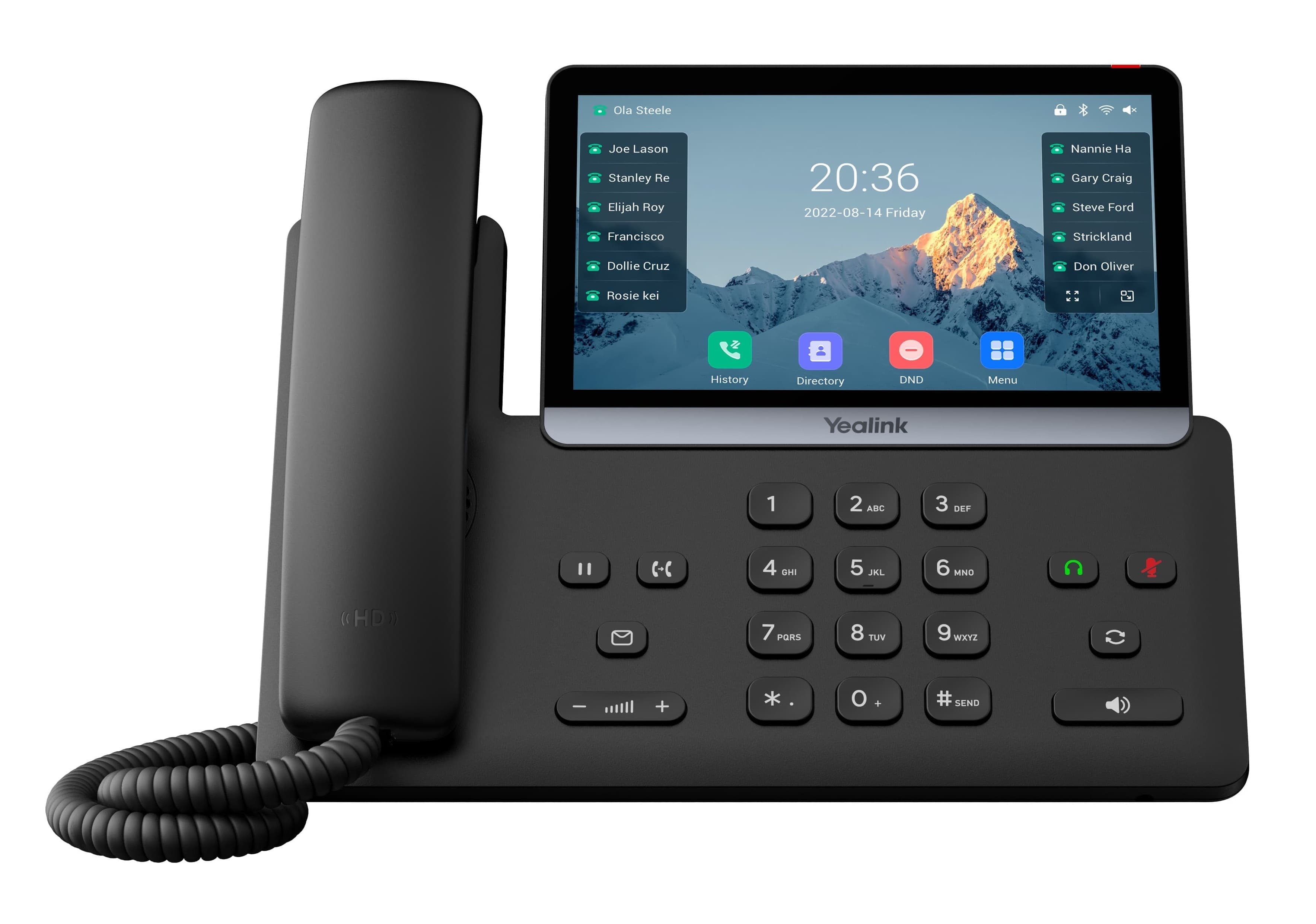Yealink SIP-T77U SIP telefon, PoE, 16 SIP účtů, 7'' bar. LCD, GigE, 2x USB