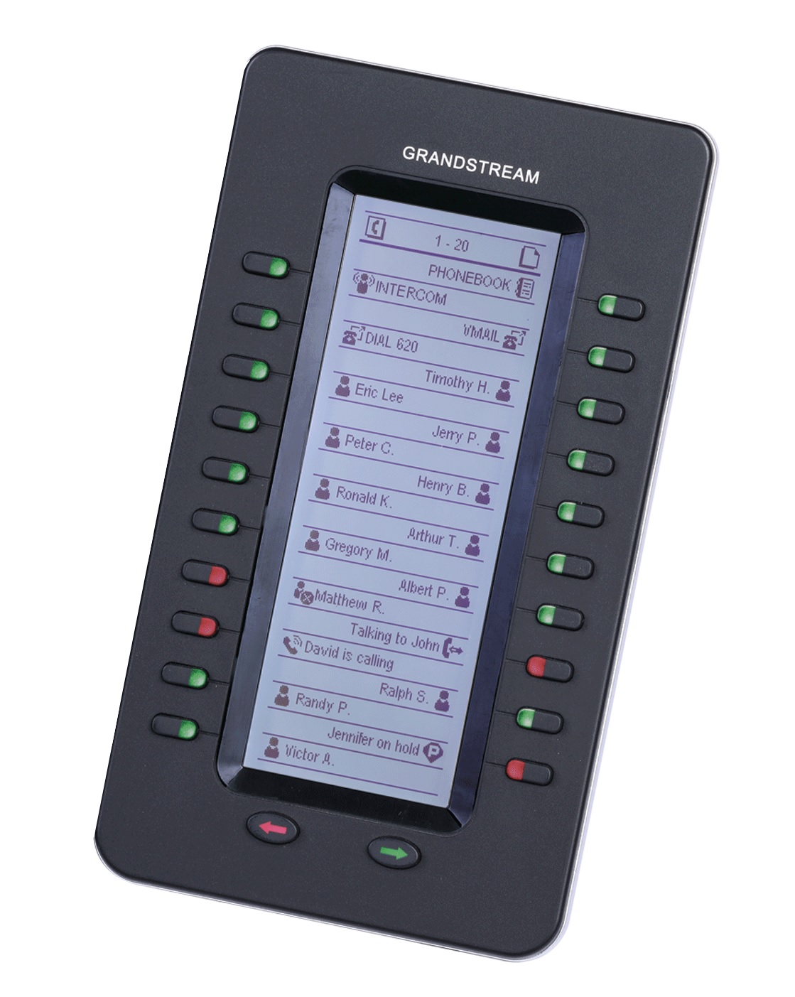 Grandstream GXP2200EXT, přídavný modul, LCD displej, 40 BLF tlačítek (GXP2170, GXP2140, GXV3240)