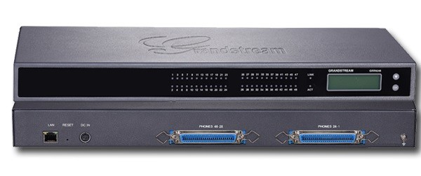 Grandstream GXW4248, VoIP, SIP, 2 50-pin Telco connectors, 1x Gbit LAN, graf, displej, 2x RJ21, rack