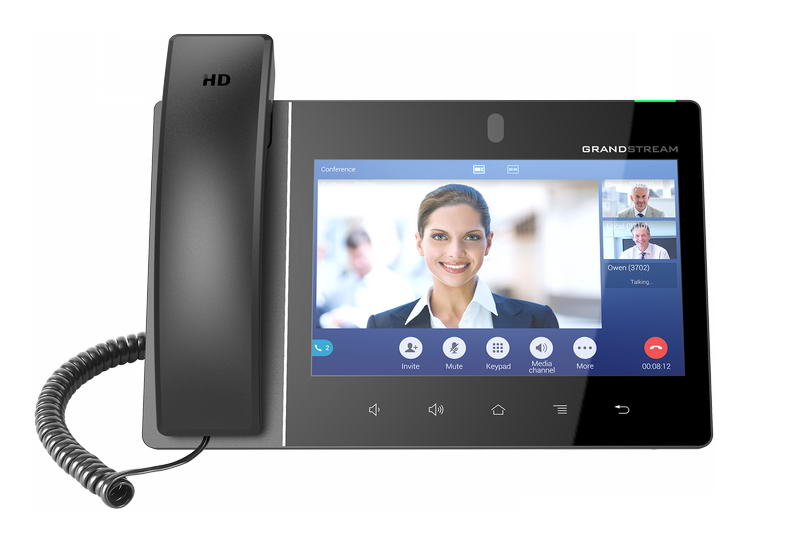 Grandstream GXV3380 SIP video telefon 8''TFT bar.dotyk.displ., android 7, 16 SIP úč.,7-way audiokonf.