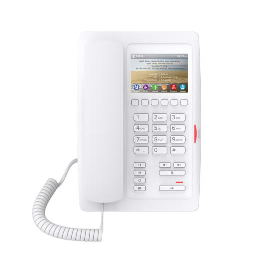 Fanvil H5 hotelový IP bílý telefon, 2SIP, 3,5'' bar. displ., 6 progr. tl., USB, PoE