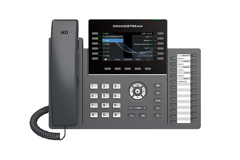 Grandstream GRP2636 SIP telefon, 4.3'' TFT bar. displej, 6SIP účtů, 24 pr. tl. , 2x1Gb, WiFi, BT