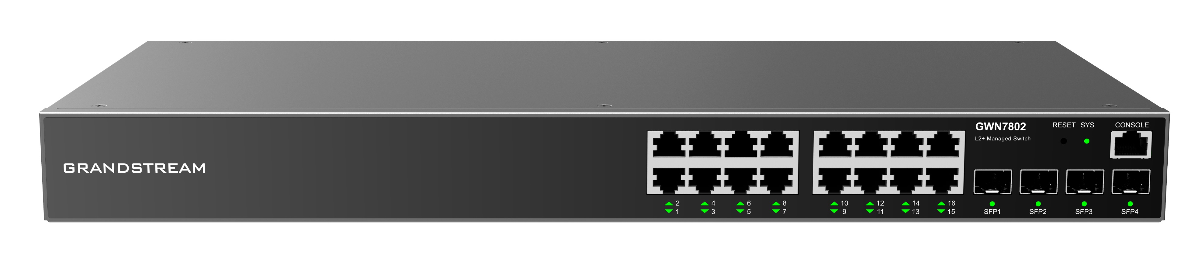 Grandstream GWN7802 L2+ Managed Network Switch 16x 1Gb RJ45, 4x SFP, DHCP, QoS, VLAN
