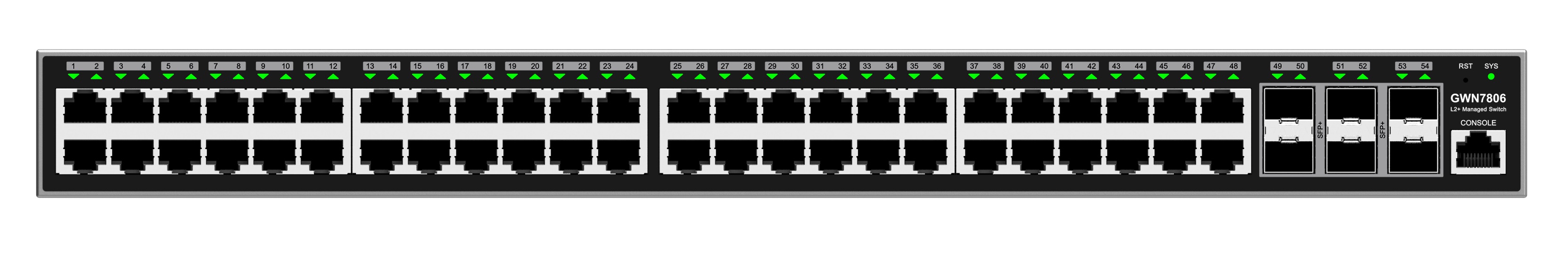 Grandstream GWN7806 Layer 2+ Managed Network Switch, 48 portů / 6 SFP+