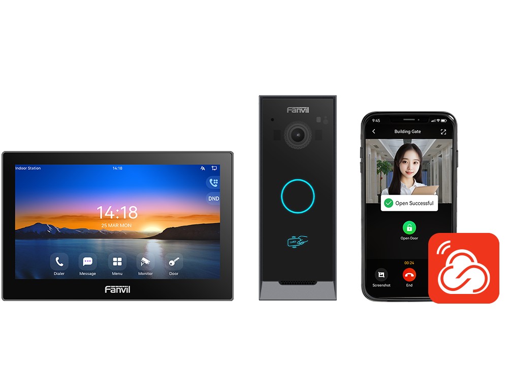 Fanvil VIK-01, video interkom kit (dotyková stanice i504W + interkom i60 + app), Wi-Fi, 7'', PoE