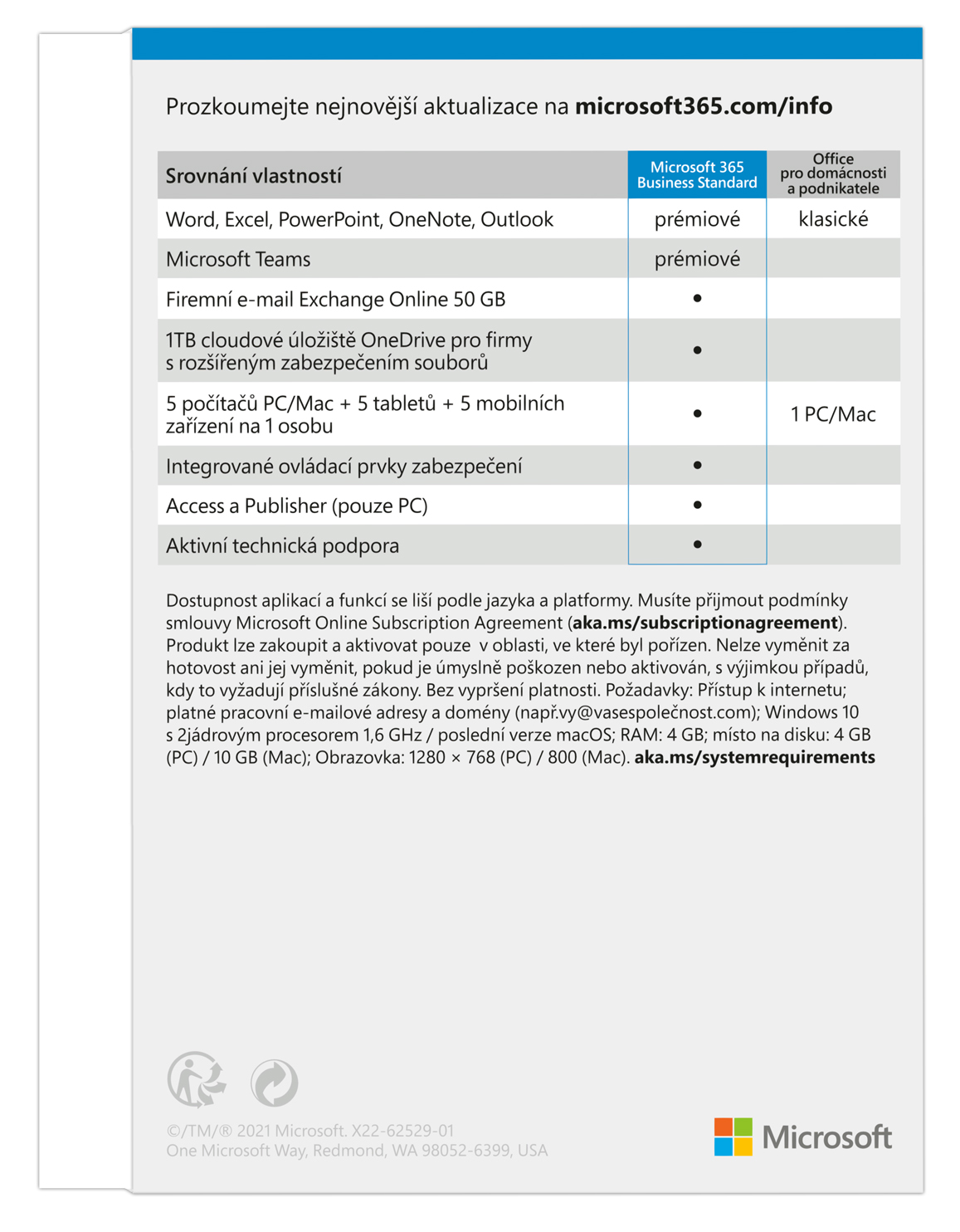 Microsoft 365 Business Standard P8 Mac Win CZ