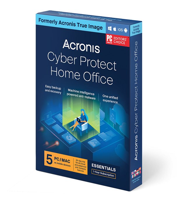 Acronis Cyber Protect Home Office Essentials Subscription 5 Computers - 1 year subscription ESD
