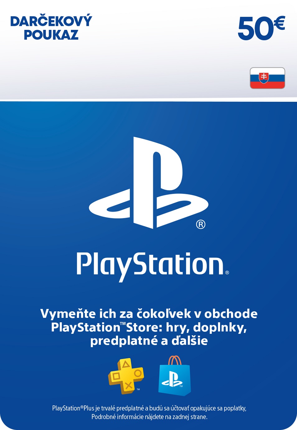 ESD SK - PS Store el. peňaženka - 50 EUR