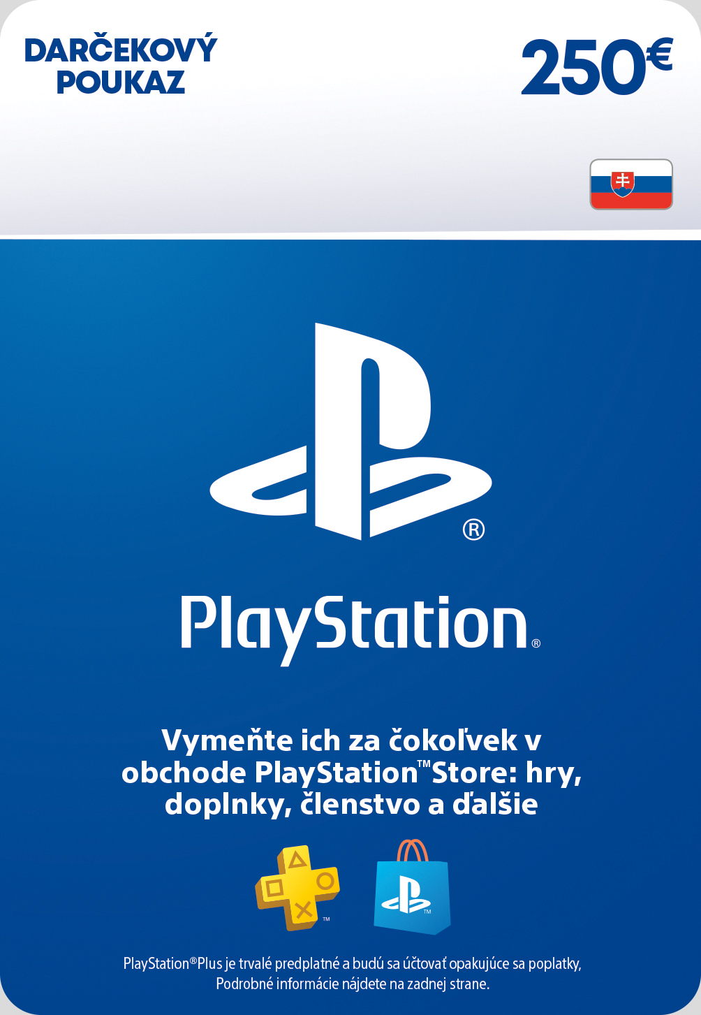 ESD SK - PS Store el. peňaženka - 250 EUR