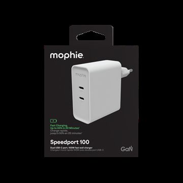 Power Adapter GaN USB-C Dual 100W White