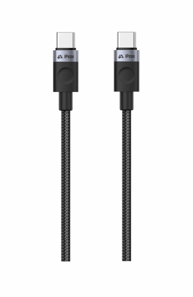 TEXTILNÍ KABEL USB-C   USB-C 1,5M, USB 2.0 ČERNÝ