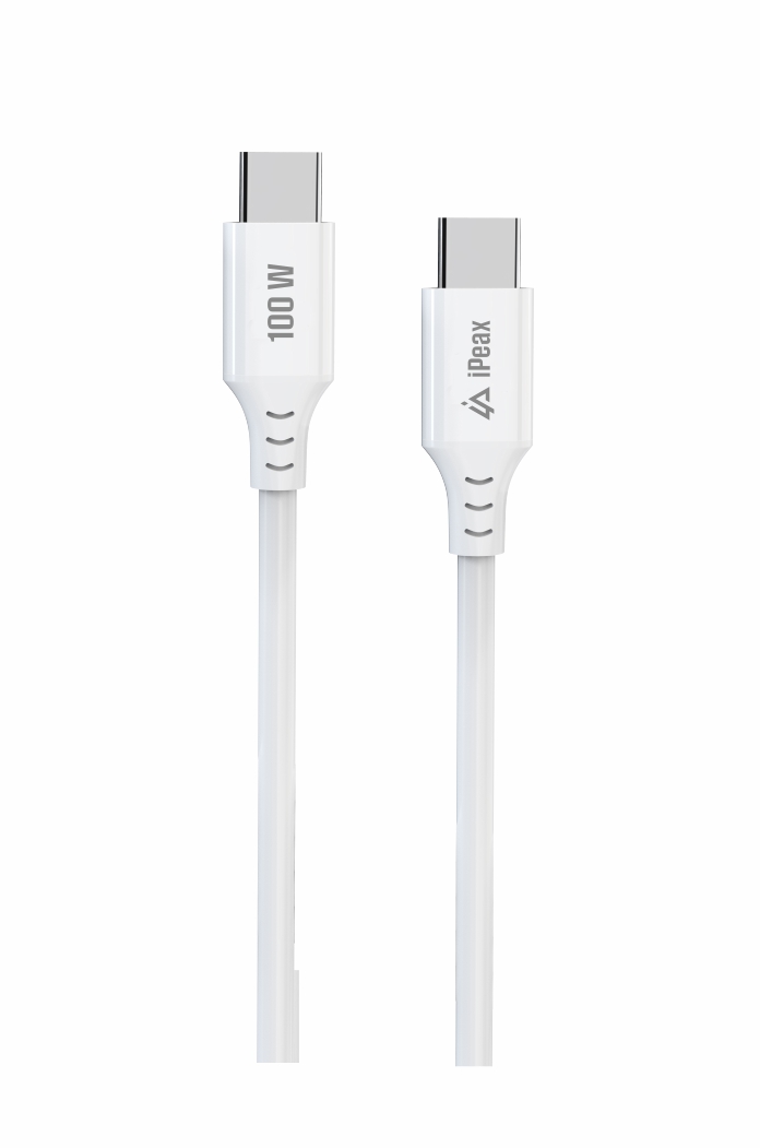 TPU KABEL USB-C   USB-C 1,5M, 5A, 100W BÍLÝ