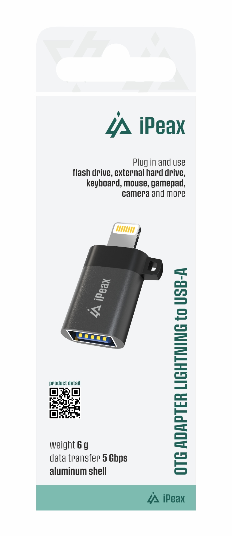 ADAPTÉR OTG LIGHTNING / USB-A (samice) ČERNÝ