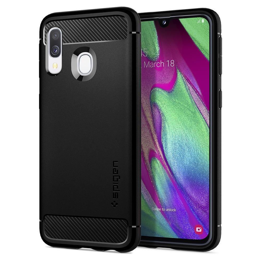 Obrázok Spigen Rugged Armor Black Samsung Galaxy A40 (618CS26244)