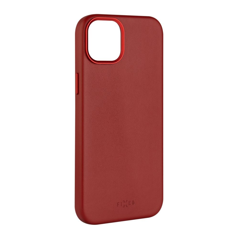 FIXED MagLeather kožený kryt iPhone 15, červený