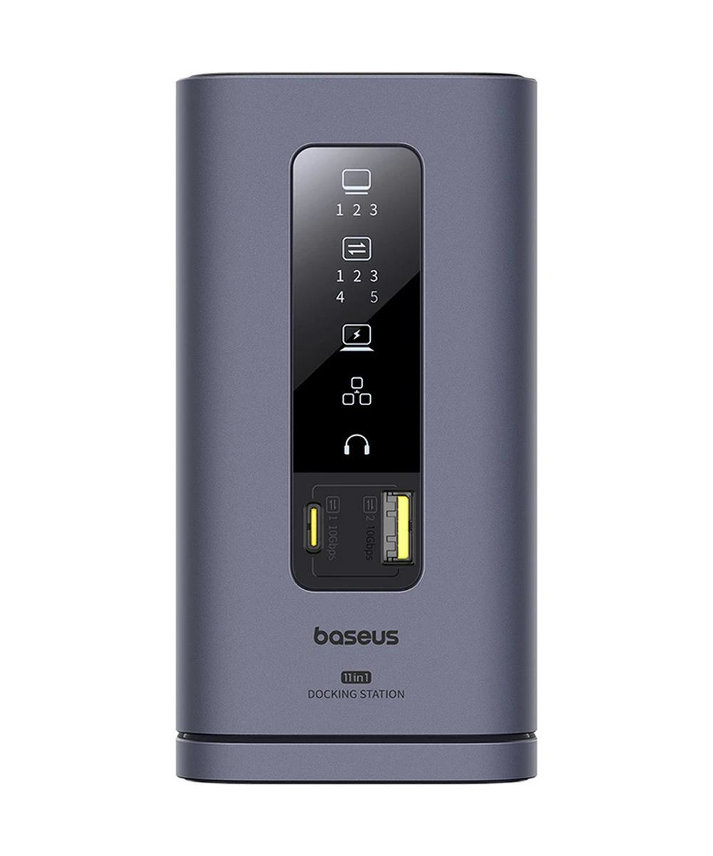 Baseus Dokovací stanice Spacemate 11v1 (USB-C PD, USB-C, 2x USB-A, 3x HDMI) šedá
