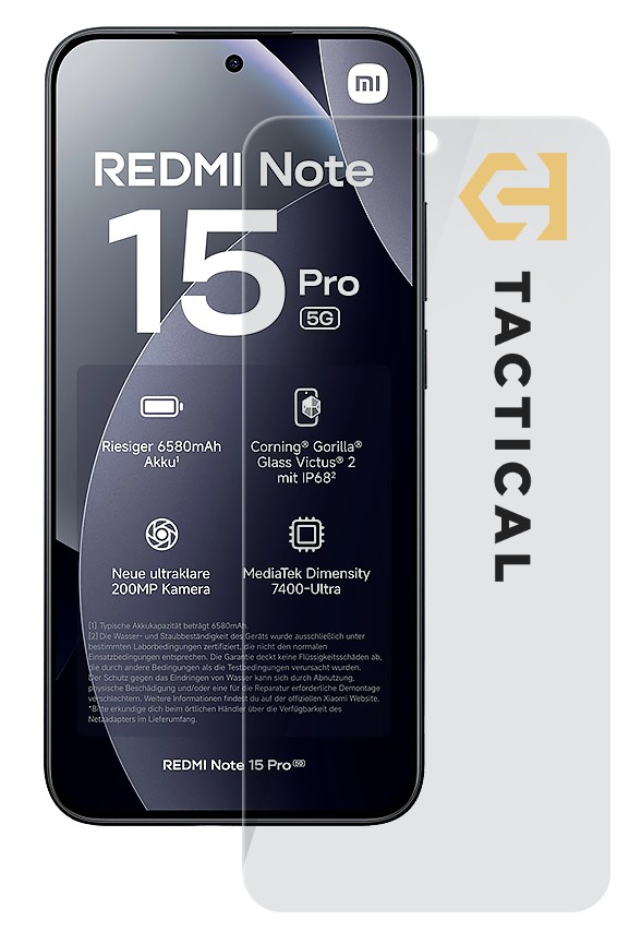 Tactical Glass Shield 2.5D sklo pro Xiaomi Redmi Note 15 Pro 5G Clear