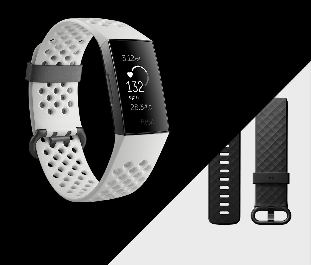 Obrázok Fitbit Charge 3 Special Edition (NFC) - Graphite / White Silicone FB410GMWT-EU