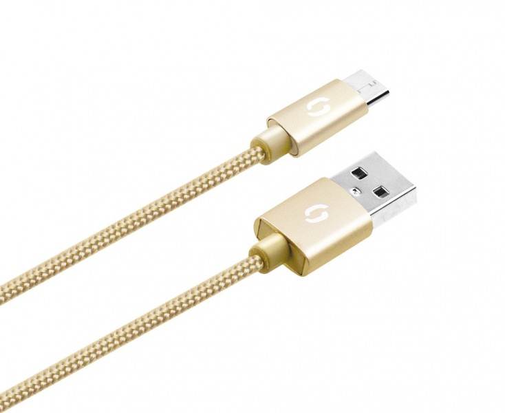 Obrázok ALIGATOR PREMIUM Datový kabel 2A, Micro USB zlatý DATKP03