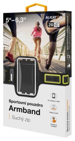 Sportovní pouzdro ALIGATOR Armband černo-žluté