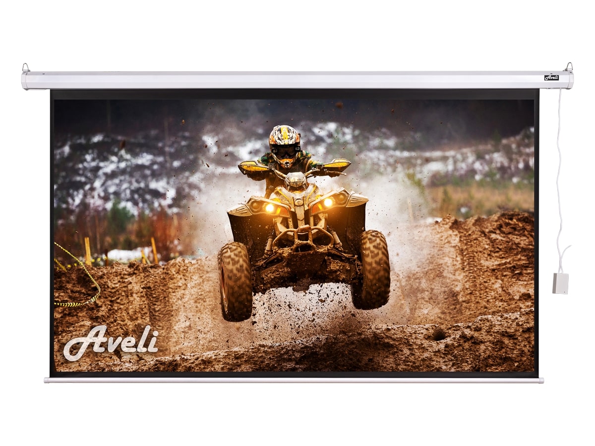 Elektrické projekční plátno AVELI, 664x374 (16:9) 300''