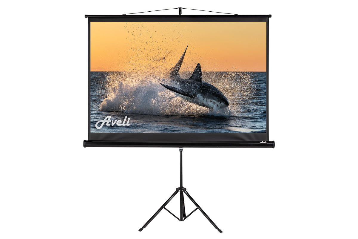 Projekční plátno AVELI stativ, 150x94cm (16:10) 70'', černý tubus