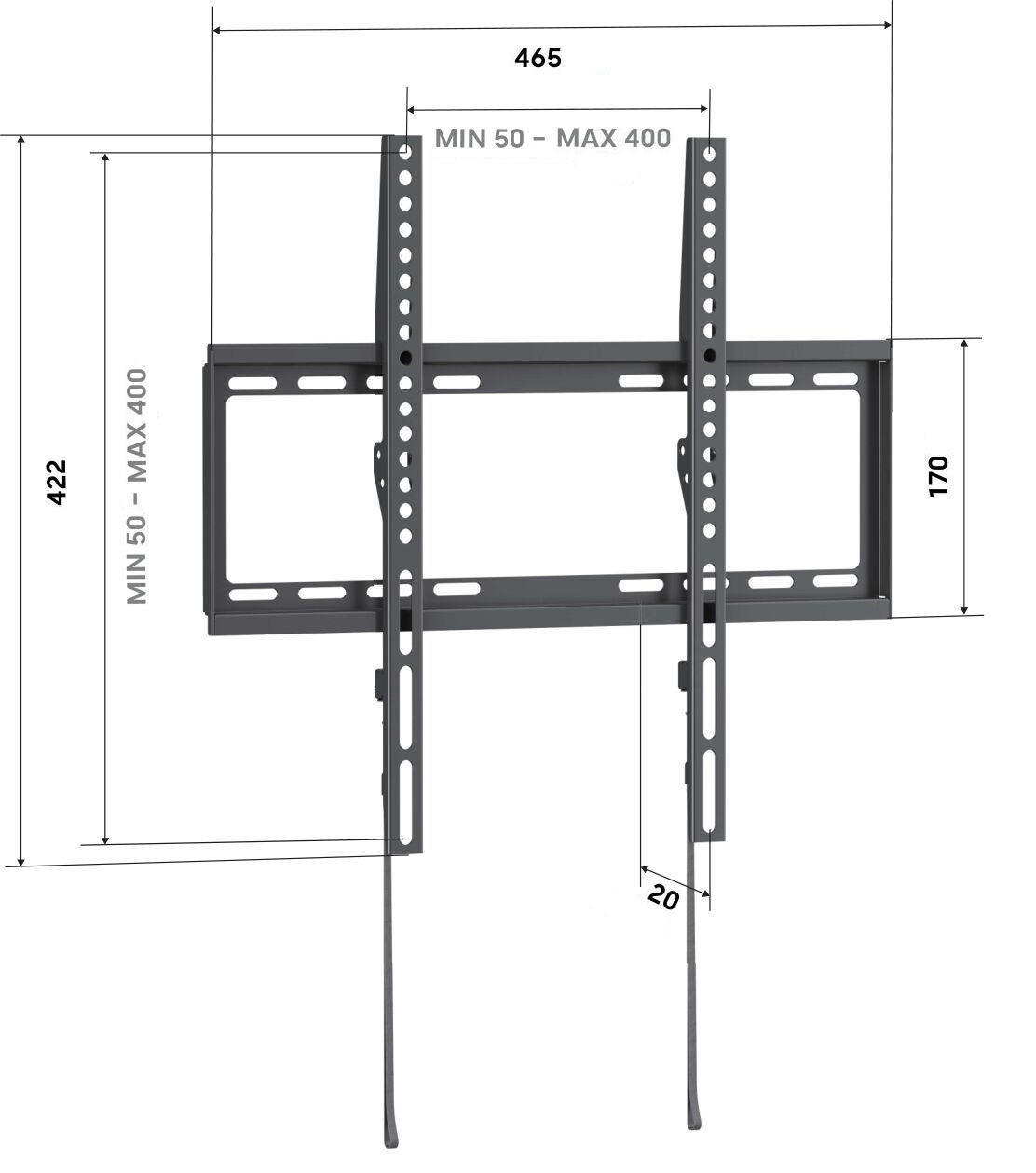 Vogel's UP 4003, fixní držák pro TV 32-65", 55 kg, VESA do 400x400