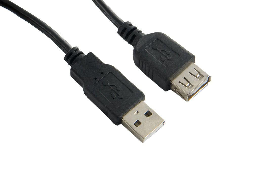 Obrázok 4World Kabel USB 2.0 AM-AF 0.75m Black (06131)