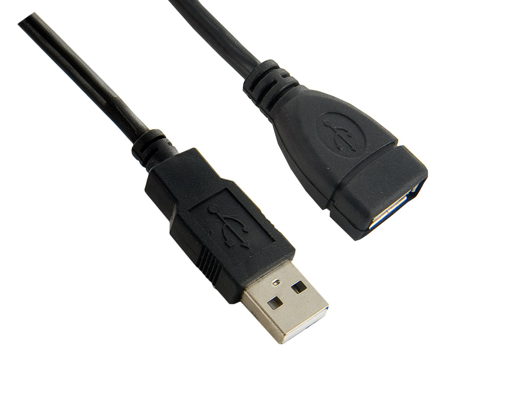 Obrázok 4World Kabel USB 2.0 AM-AF 1.8m Black (06844)