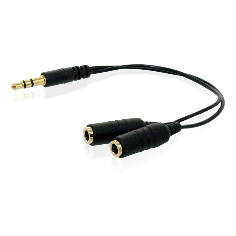 Obrázok 4World Adaptér audio 1x 3.5mm/2x 3.5mm Black OEM 06868-OEM