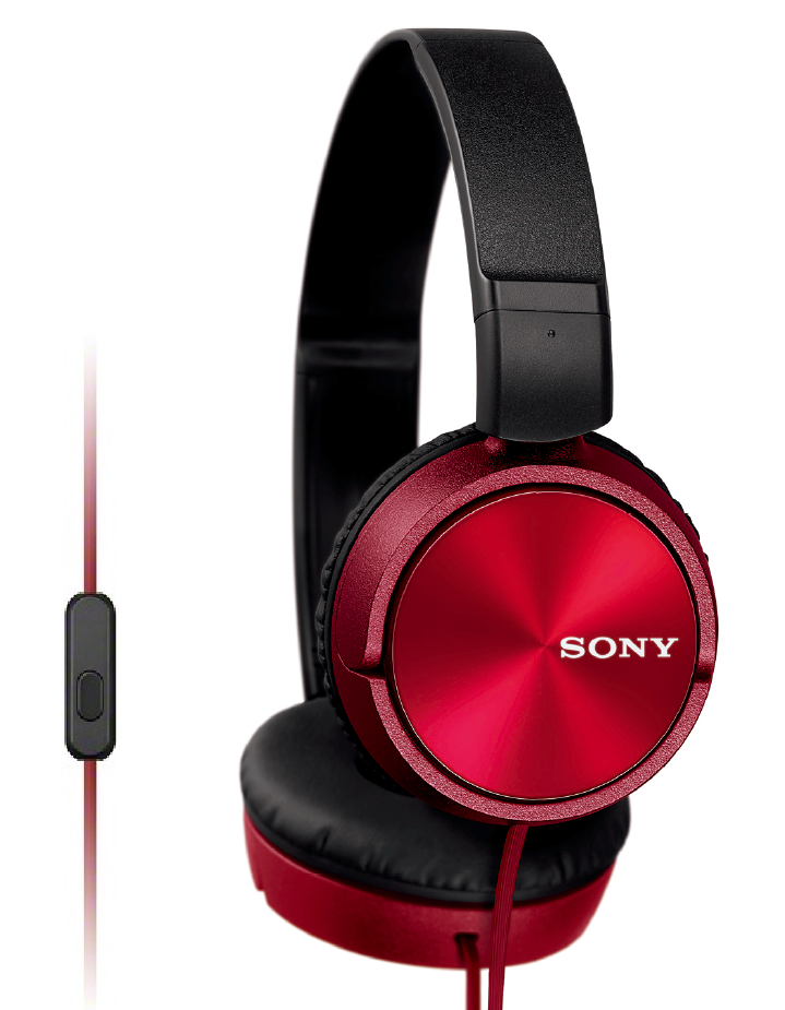 SONY sluchátka MDR-ZX310AP, handsfree, červené